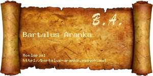 Bartalus Aranka névjegykártya
